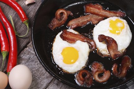 Fried Eggs Bacon Frying Pan